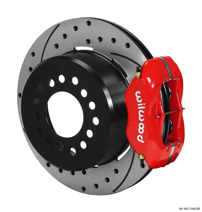 Red Calipers and 12" Drilled Rotors with Parking Brake