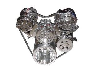 Engine Components - SBC  V-Belt TurboTrac Drive with P/S-Polished - Image 1