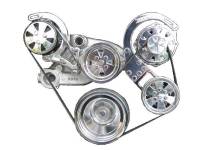 VIPS Engine Pulley Systems - LS Engine Chevy - Engine Components - LS Engine Serpentine TurboTrac Drive Fully Polished